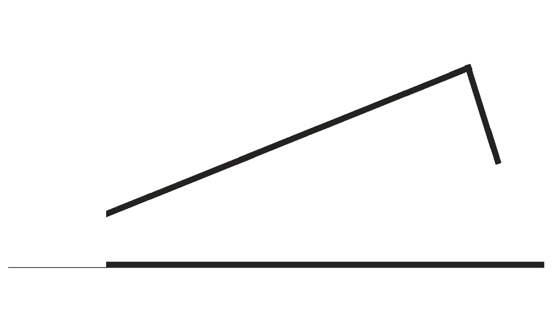 Diagram of a roof plane skewed to follow a sloping site