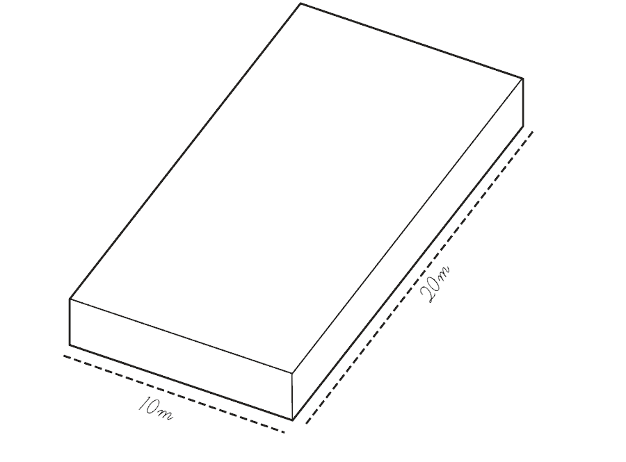 Design process diagram: maximum site coverage simplified to a 10m by 20m parcel