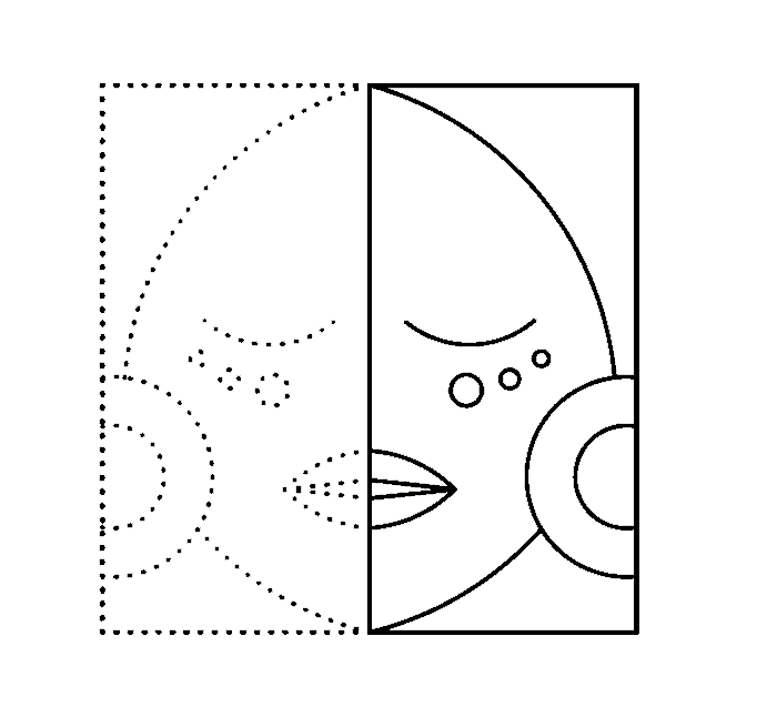 Line study of the Nurler emblem, half solid and half dotted