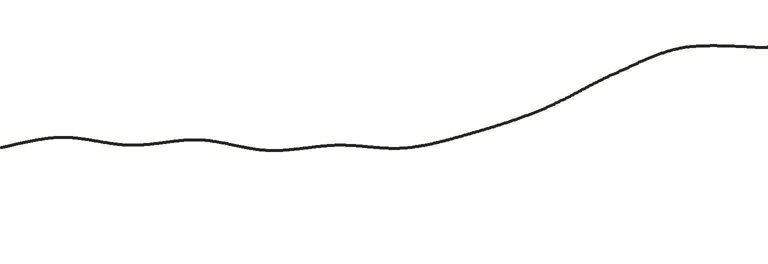 The traced horizon line, a low undulating curve rising towards the right, on a white ground